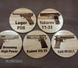Pistols of WWII coaster set