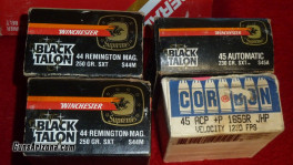 ammo black talon  44M, 45acp, corbon 45acp
