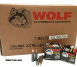 Wolf FMJ 7.62x39 Steel case.