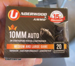 Underwood Ammo 10mm Hard Cast Hunting Ammo, $28 per box retail 