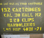 M1 Garand Ammunition Loaded in Clips with Bandoliers. Unopened in CMP Container