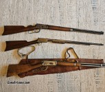 LOT OF 3 WINCHESTERS, 1890 .22, 1892 .25-20, 1894 .32 Win Sp. W/ SCABBARD 