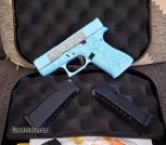 Glock 43X Custom Engraved Glock and Roses Tiffany 9mm