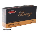 100 rds - PMC Bronze 38 Super +P Ammunition 130 Grain Full Metal Jacket - 38SA