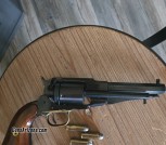 Pietta 1858 Remington Steel 45 LC Conversion Sheriff Revolver 5.5 in. Blue Walnut