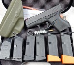 Glock 43 Night Sights + 6 Mags + Concealed Holster + Accessories