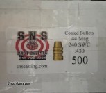SNS COATED 240 grain Semi Wad Cutter  (SWC) bullets