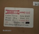 Bang and Clang Bullets 100 grain COATED 32 Caliber (RNFP) bullets