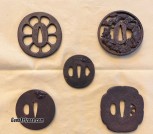 SMALL COLLECTION OF ANTIQUE JAPANESE TSUBA (KATANA SWORD GUARD) / ca. 1600-1800’s