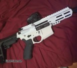 Custom AR-15 pistol, 5 inch barrel with binary trigger