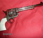 ENGRAVED TEDDY ROOSEVELT SINGLE ACTION 45LC CIMARRON
