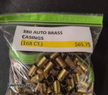 380 AUTO BRASS CASINGS (168 COUNT)