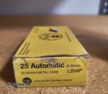 25 AUTOMATIC, 50 GRAIN, 6.35MM, 50 BULLETS
