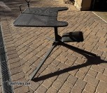 Metal shooting table w seat that swivels for hunting or long range shooting 