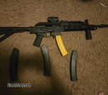 PSA AK-V 13.7” 9mm pcc w/jl billet rail, m4 stock, and ALG trigger w/ lightning bow