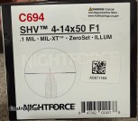 Nightforce SHV 4-14x50mm F1 Mil-XT