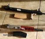 .22lr AR15 ARP 7' and 16' barrel Complete Upper Red hand guard Faux Suppressor