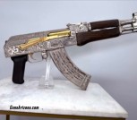 Draco AK 47 FULLY ENGRAVED high polished Nickel & 24k Gold - Armify Custom