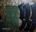6 Chinese ak-47 flat back magazines w Chinese pouch