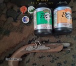 Black powder JUKAR 45 caliber black powder pistol and extras.