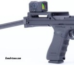 B&T USW-G17 Glock Chassis folding PCC conversion for 9/40/357 Glocks and Primary Arms Red Dot