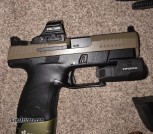 CZ P10s with optic cut, cerakote slide,  holosun red dot. 
