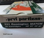 600 Rds Prvi Partizan (PPU Match) .223 Rem 69gr HPBT – Great Match Grade Value!