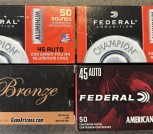 PMC BRONZE, FEDERAL .45 AUTO AMMO 
