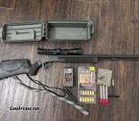 CVA .50 Optima Pro Magnum Muzzleloader, scope, and accessories