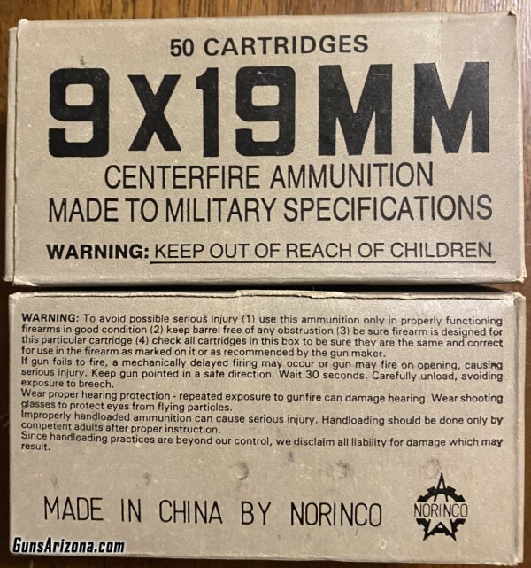 Vintage Pre-Ban Norinco 9mm (9x19) Ammunition 