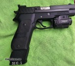 SigSauer P220 .45 ACP with Streamlight TRL-8 Red Laser and Light Metal Gripes EFK Barrel and Tru Dot Adjustable Night Sights with 5 x 10 Rounds Mag