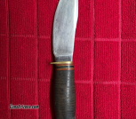 MARBLES GALDSTONE WOODCRAFT 1.25 X 4.25 BLADE 1 SIDED GUAR STACKED LEATHER TEARDROP ALUMINUM POMMEL 38 NUT 1923-1932
