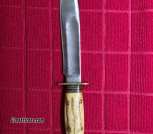 MARBLES GLADSTONE IDEAL 6 INCH DROP POINT 2 SIDE GUARD STAG HANDLE STAG POMMEL HALF INCH NUT 1920-1923