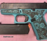 Glock 43X 9mm (ROBIN'S EGG BLUE & PAISLEY)