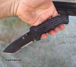 Gerber Gear 06 FAST Tactical Knife - Serrated Edge Tanto Folding Knife with Quick One-Hand Opening - Black