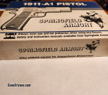 1911-A1 Pistol Springfield Armory CARDBOARD Factory Box