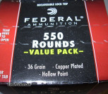 550 Federal Value pack .22 cal long rifle cartridges