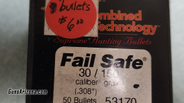 Combined Technology Fail Safe 30 cal. 150 grain bullets