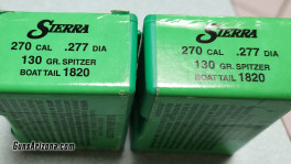 Sierra 270 cal. 129 grain spitzer bullets