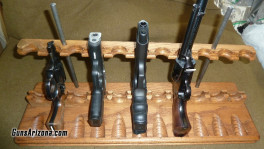handgun oak rack 11 with snubby-hi power- 6.5in revolver