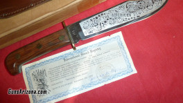 bowie ames R side  knife + certificate