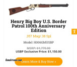 Henry Big Boy US Border Patrol 100th Anniversary Edition