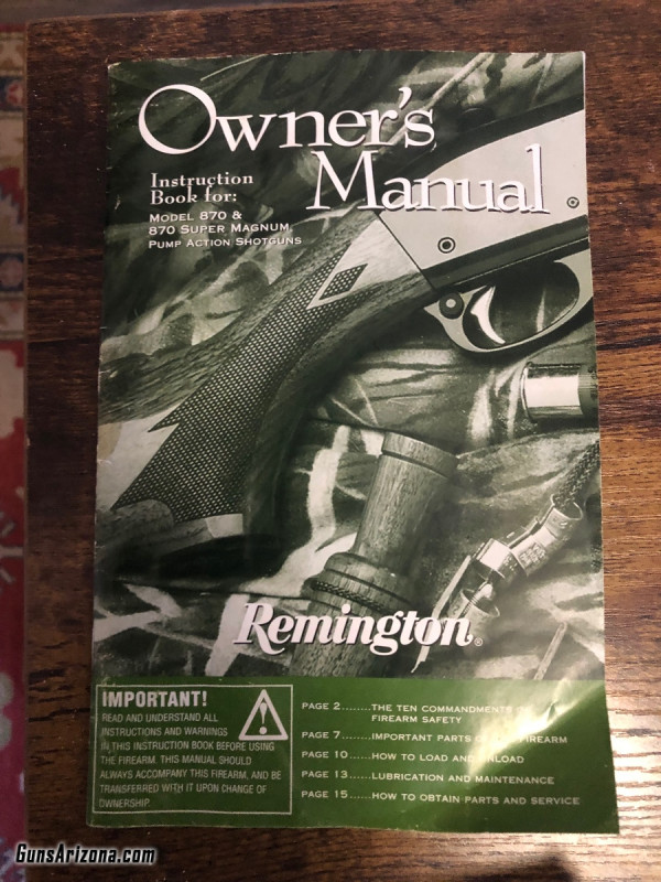 Remington 870 Shotgun Firearms Willcox Guns Arizona Classifieds