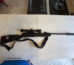 2 Gamo 22 cal. Air Rifles with scopes, 2 other Gamo rifles disassembled, 9 packs of pellets, parts, 3 gun cases
