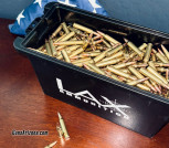 LAX 5.56 NATO M193 / 55gr brass case ammo - 500 rounds + can